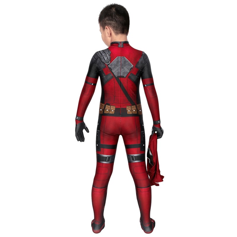 Kids Deadpool Cosplay Costume full set Jumpsuit