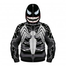 Kids Spider-Man Venom Zip Up Long Sleeve Hoodie