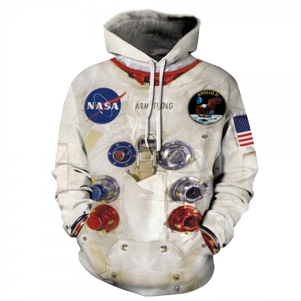 Long Sleeve Nasa Astronaut Hoodie 3D Print Pattern Space Suit Champion Cosplay