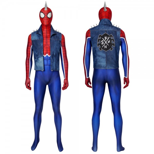 Spiderman Punk-Rock Jumpsuit The Spider-Punk Suit Hobart Brown Cosplay ...