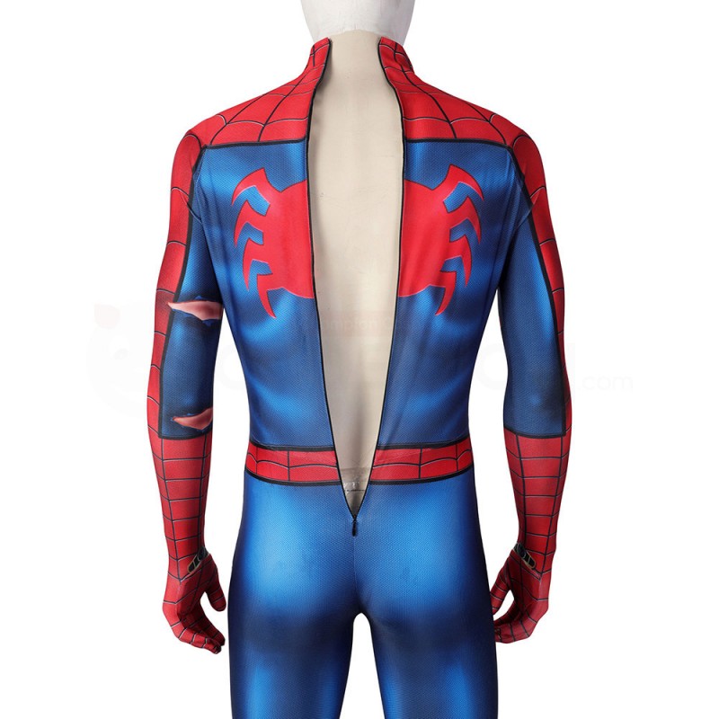 Spider-Man PS5 Classic Suit Spiderman Damaged Cosplay Costume ...