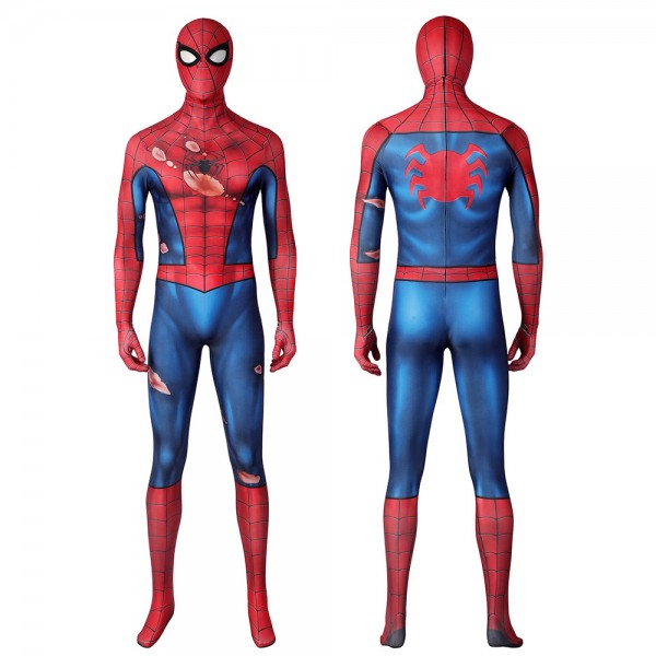 Spider-Man PS5 Classic Suit Spiderman Damaged Cosplay Costume ...