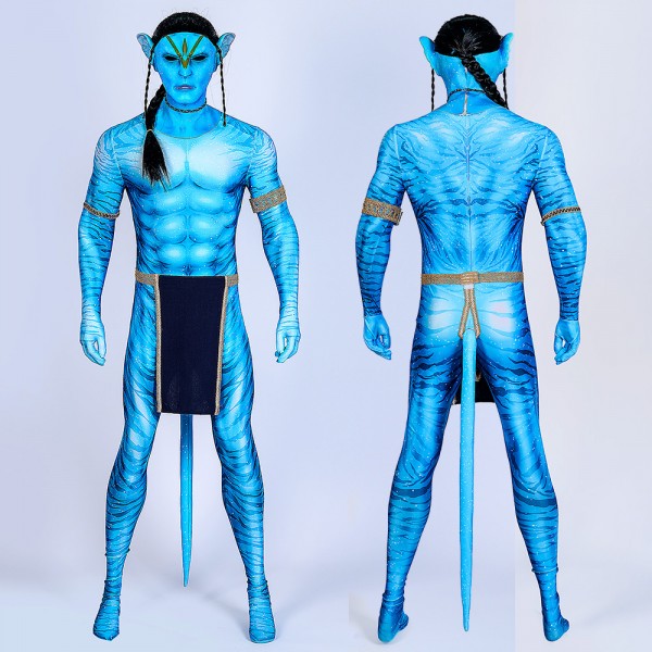 Jake Sully Blue Jumpsuit Avatar 2 The Way of Water Cosplay Costume ...