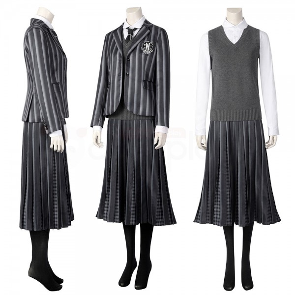 Wednesday Addams Cosplay Costumes The Addams School Uniform - Champion ...