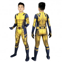 Ready To Ship - Kids Wolverine Jumpsuit Yellow Deadpool 3 Wolverine Cosplay Costumes