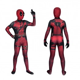 Ready To Ship - Kids Deadpool Red Jumpsuit Deadpool 3 Wade Wilson Cosplay Costumes Halloween Suit