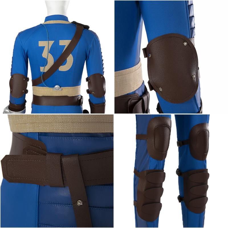 Fallout Man Costume TV Drama Fallout Cosplay Suit Halloween Blue Outfits