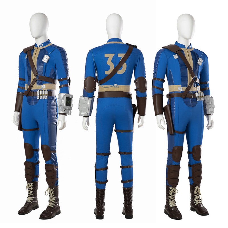 Fallout Man Costume TV Drama Fallout Cosplay Suit Halloween Blue Outfits