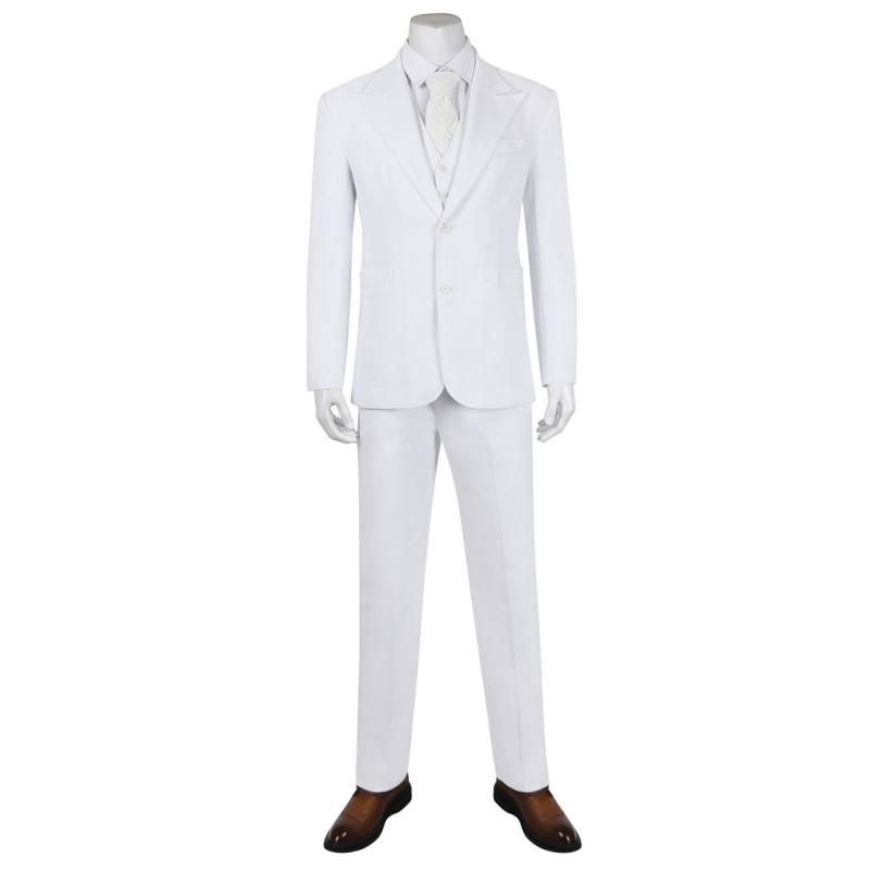 Arthur Fleck White Suit Joaquin Phoenix Cosplay Costumes Uniform