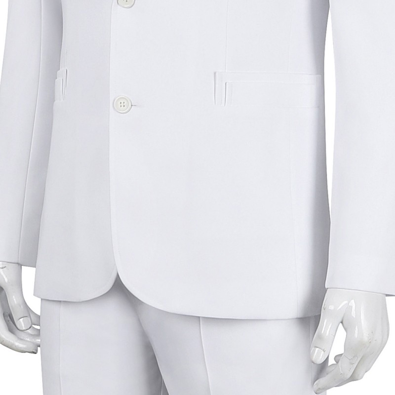 Arthur Fleck White Suit Joaquin Phoenix Cosplay Costumes Uniform