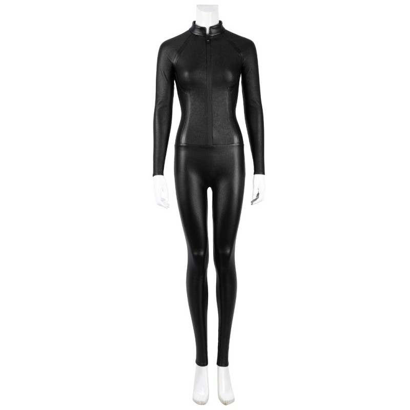 Selina Kyle Black Costume The Bat Knight Catgirl Halloween Cosplay Suit