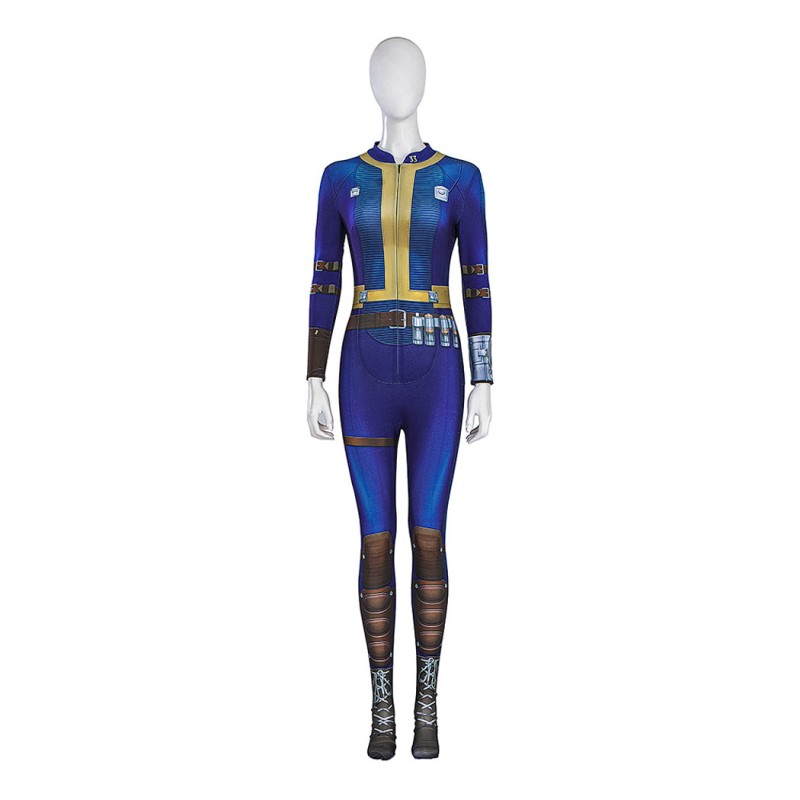 Fallout Lucy Jumpsuit TV Fallout Vault 33 Cosplay Costumes Blue Uniform