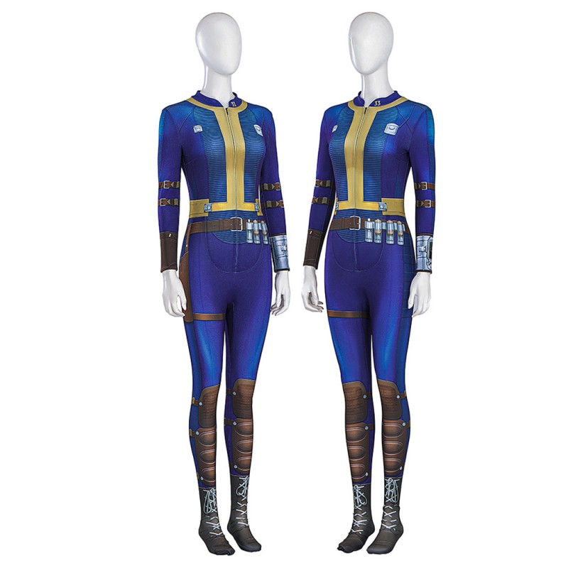 Fallout Lucy Jumpsuit TV Fallout Vault 33 Cosplay Costumes Blue Uniform