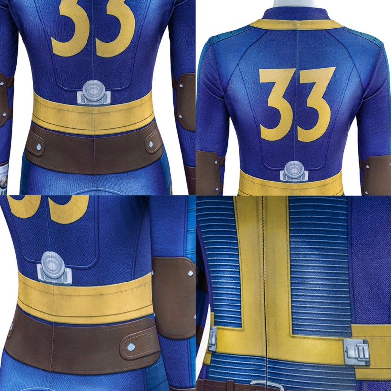 Fallout Lucy Jumpsuit TV Fallout Vault 33 Cosplay Costumes Blue Uniform