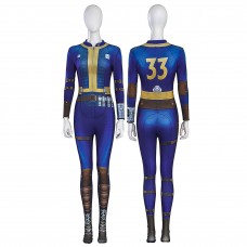 Fallout Lucy Jumpsuit TV Fallout Vault 33 Cosplay Costumes Blue Uniform
