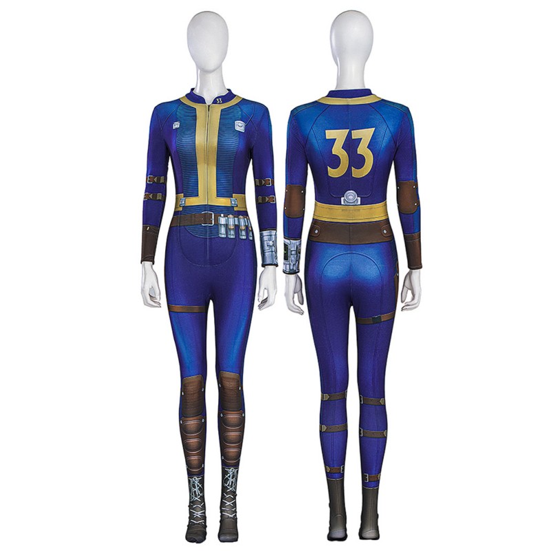 Lucy Jumpsuit TV Vault 33 Cosplay Costumes Blue Uniform