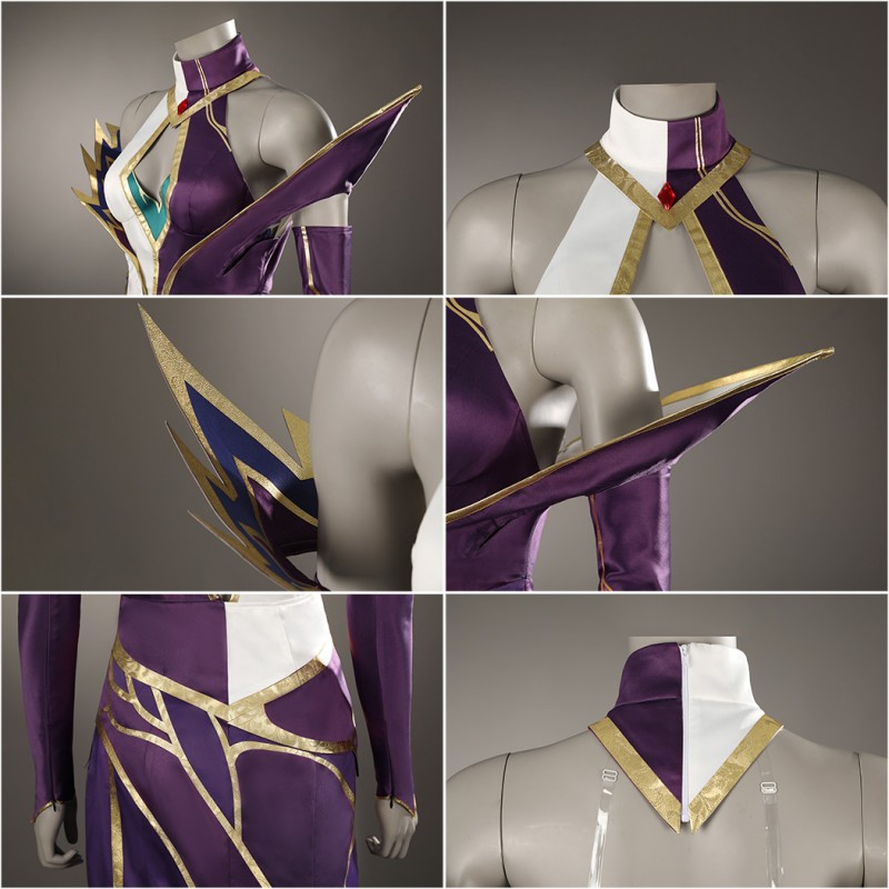 Morgana Costume League of Legends Cosplay Suit LOL Purple Halloween Outfit