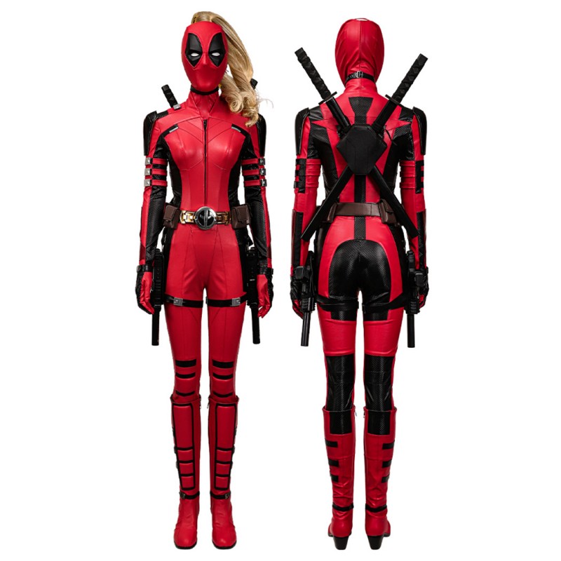 Lady Deadpool Costumes 2024 Deadpool Wolverine Wanda Wilson Cosplay Suit Deluxe Edition