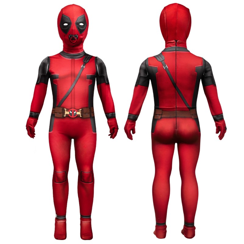 Kids Deadpool Costume Deadpool 3 Wolverine Cosplay Suit Children Bodysuit