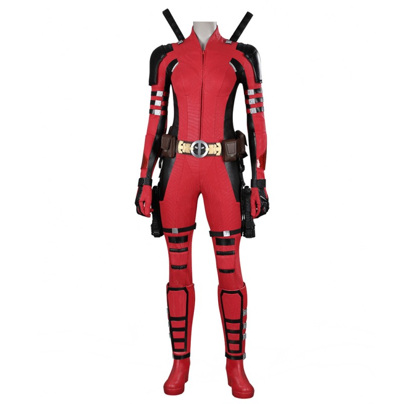 Deadpool 3 Lady Costume 2024 Deadpool Wolverine Cosplay Suit Red Halloween Outfits