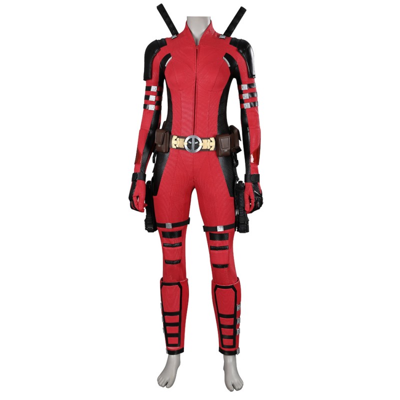 Deadpool 3 Lady Costume 2024 Deadpool Wolverine Cosplay Suit Red Halloween Outfits