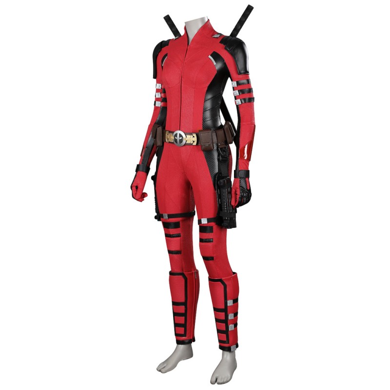 Deadpool 3 Lady Costume 2024 Deadpool Wolverine Cosplay Suit Red Halloween Outfits