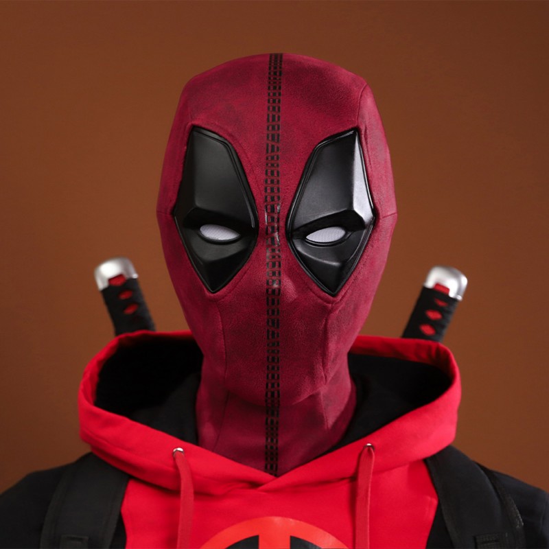 Deadpool Costume Hoodie Deadpool 3 Red Cosplay Suit for Kids Adult