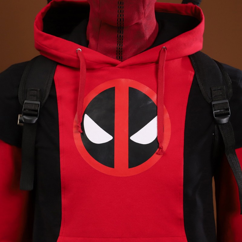 Deadpool Costume Hoodie Deadpool 3 Red Cosplay Suit for Kids Adult