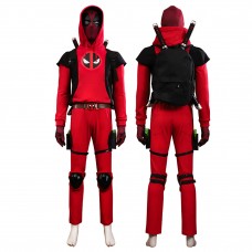 Deadpool Costume Hoodie Deadpool 3 Red Cosplay Suit for Kids Adult