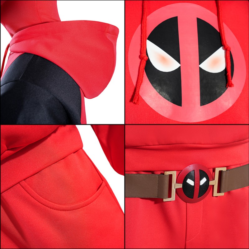 Deadpool Cosplay Costume Deadpool 3 Wolverine Halloween Suit Red Hoodie Outfits