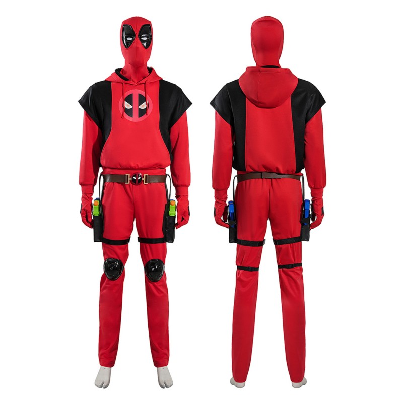 Deadpool Cosplay Costume Deadpool 3 Wolverine Halloween Suit Red Hoodie Outfits