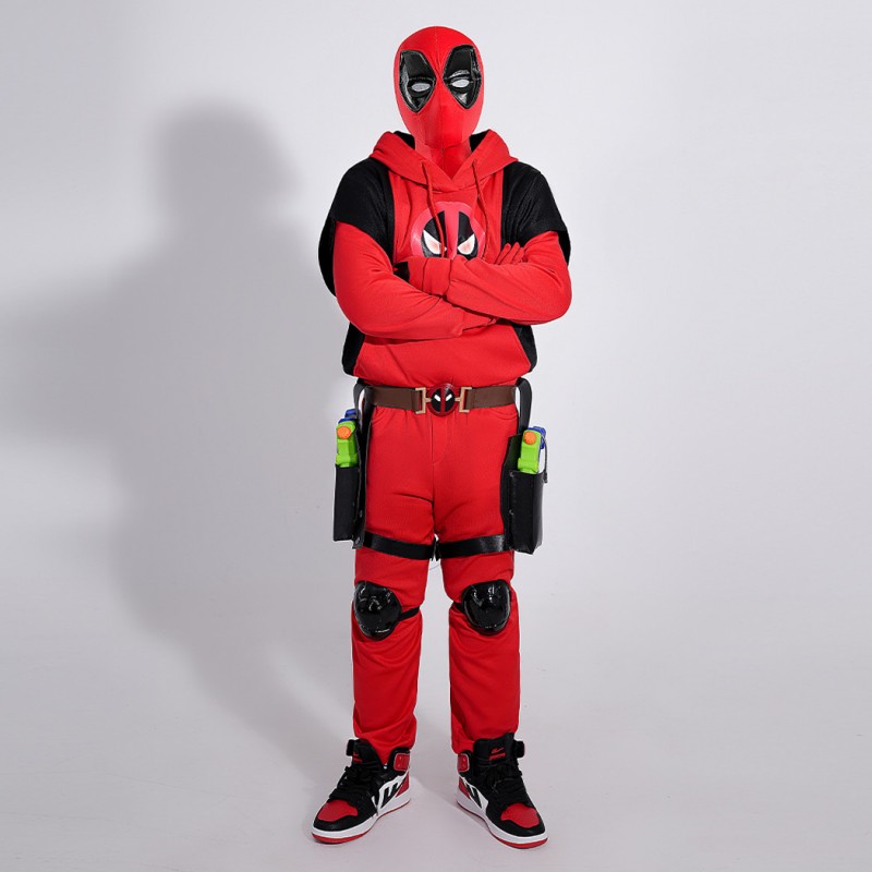 Kidpool Costume Deadpool 3 Wolverine Cosplay Suit Kids Hoodie Red Outfits