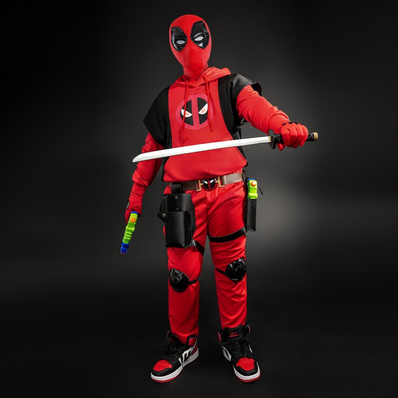 Kidpool Costume Deadpool 3 Wolverine Cosplay Suit Kids Hoodie Red Outfits