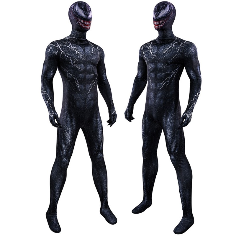 Venom The Last Dance Jumpsuit Venom Cosplay Costumes Black Male Printed Suit