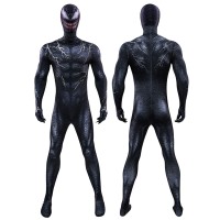 Venom The Last Dance Jumpsuit Venom Cosplay Costumes Black Male Printed Suit