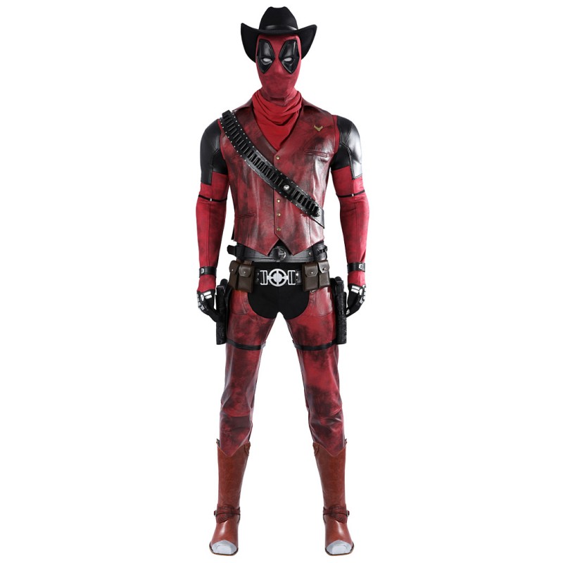 Cowboypool Costume Deadpool & Wolverine Cosplay Suit Cowboy Deadpool Red Outfits