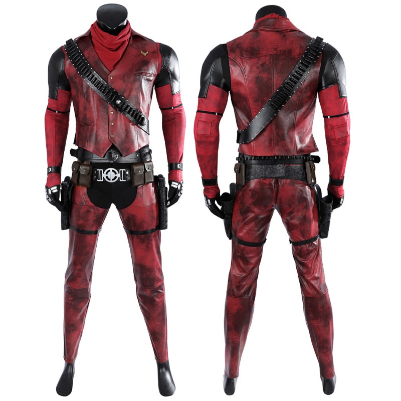 Cowboypool Costume Deadpool & Wolverine Cosplay Suit Cowboy Deadpool Red Outfits