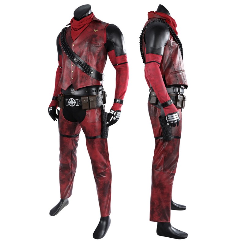 Cowboypool Costume Deadpool & Wolverine Cosplay Suit Cowboy Deadpool Red Outfits