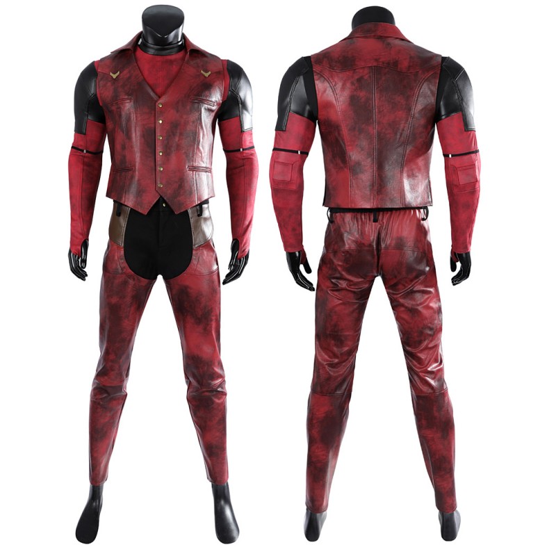 Cowboypool Costume Deadpool & Wolverine Cosplay Suit Cowboy Deadpool Red Outfits