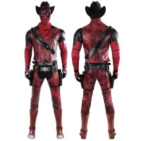 Cowboypool Costume Deadpool & Wolverine Cosplay Suit Cowboy Deadpool Red Outfits