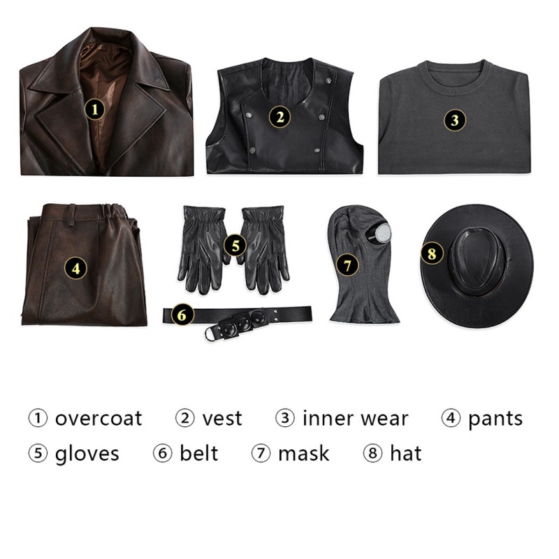 Spider-Man Noir Costume Spiderman Into The Spider-Verse Peter Parker Cosplay Suit Halloween Outfit