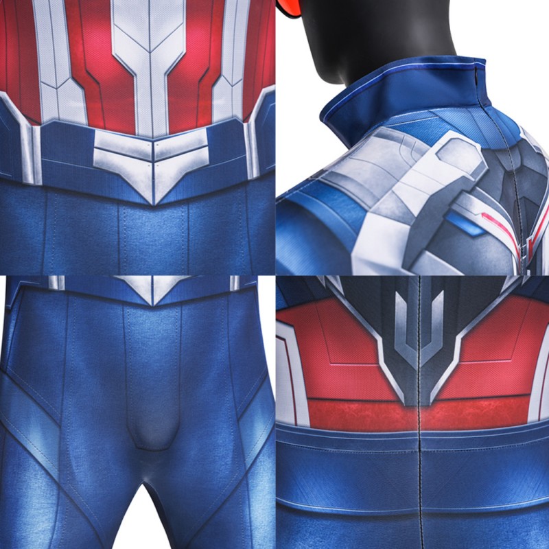 Captain America Sam Wilson Jumpsuit Captain America Brave New World Cosplay Costume Printed Suit