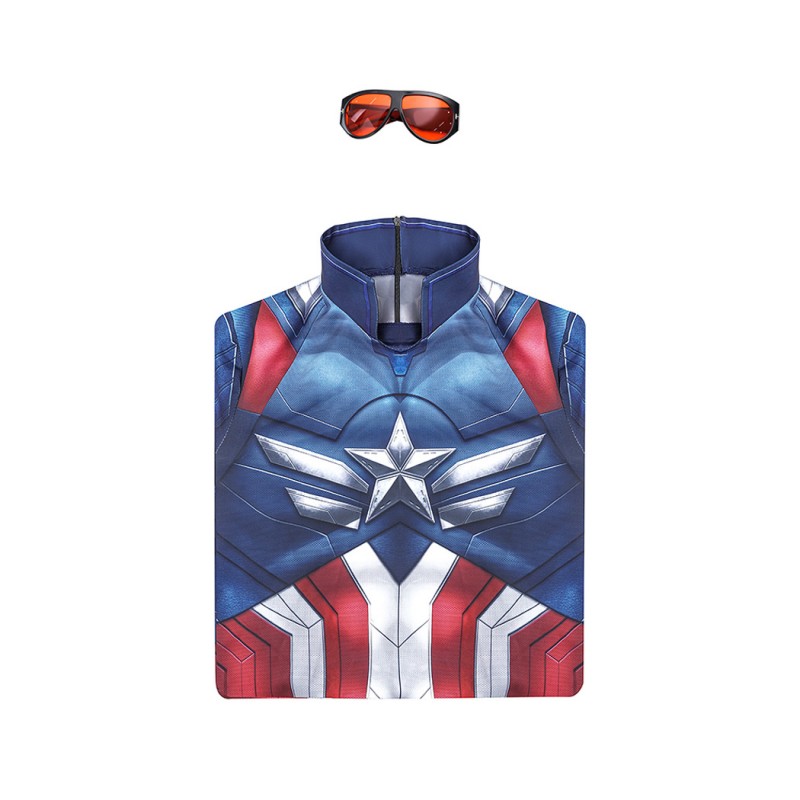 Captain America Sam Wilson Jumpsuit Captain America Brave New World Cosplay Costume Printed Suit