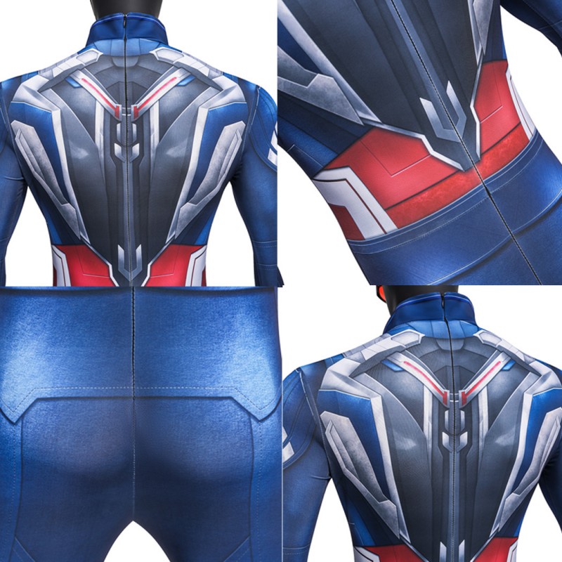 Captain America Sam Wilson Jumpsuit Captain America Brave New World Cosplay Costume Printed Suit