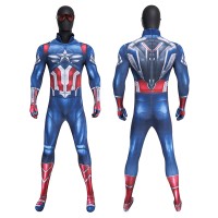 Captain America Sam Wilson Jumpsuit Captain America Brave New World Cosplay Costume Printed Suit