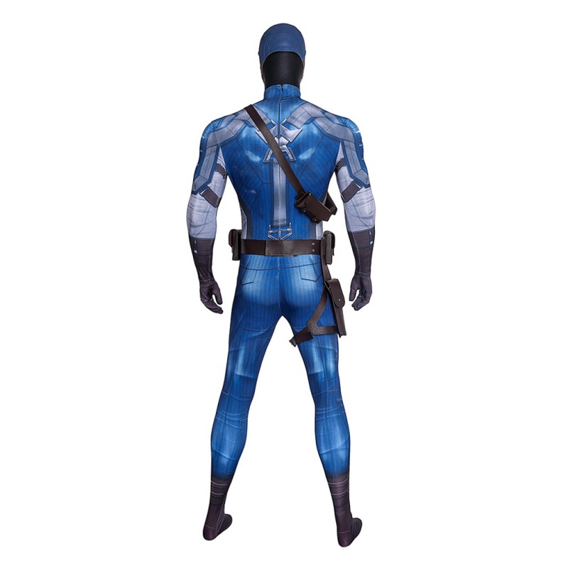 Captain America Jumpsuit Steven Rogers Cosplay Costume Adult Printed Suit