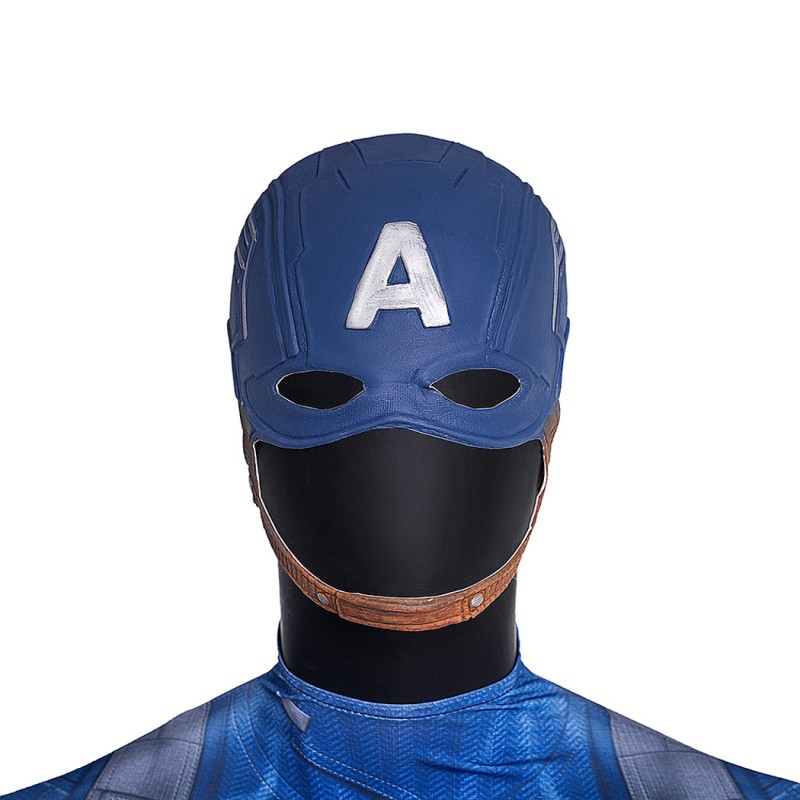 Captain America Jumpsuit Steven Rogers Cosplay Costume Adult Printed Suit