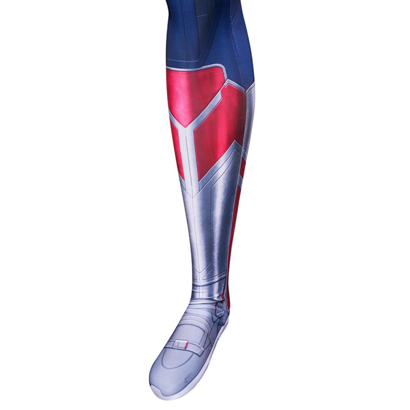 Captain America Brave New World Jumpsuit Sam Wilson White Blue Cosplay Costume Printed Suit