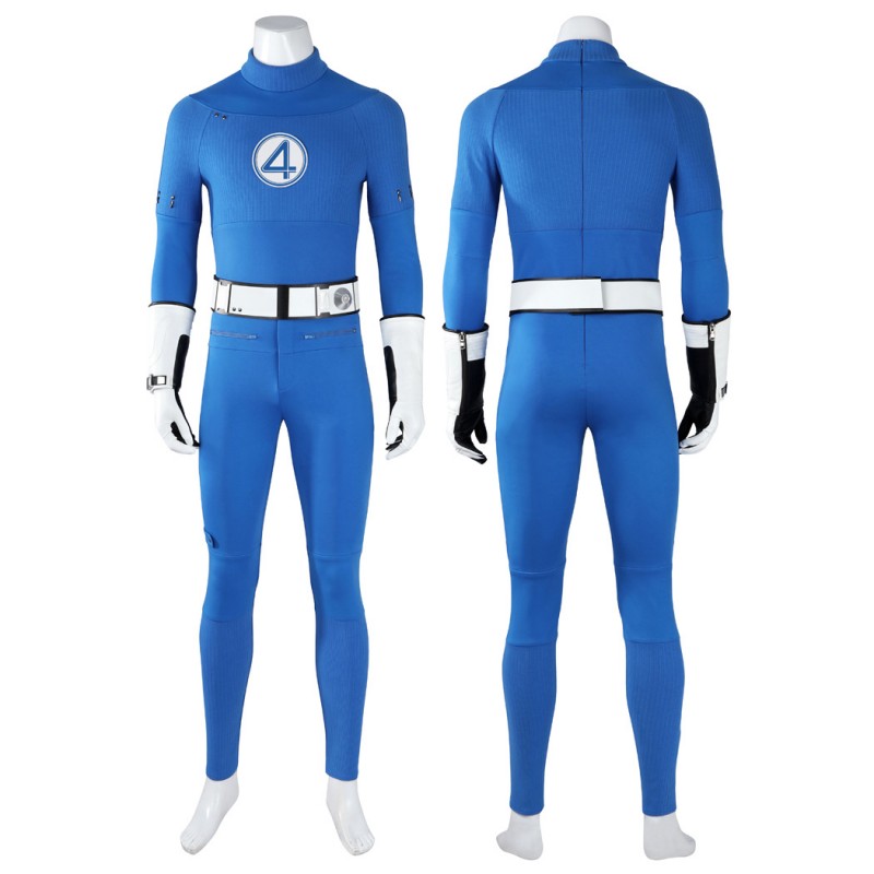 Fantastic 4 Jumpsuit Mister Fantastic Reed Richards Cosplay Costume Blue Suit