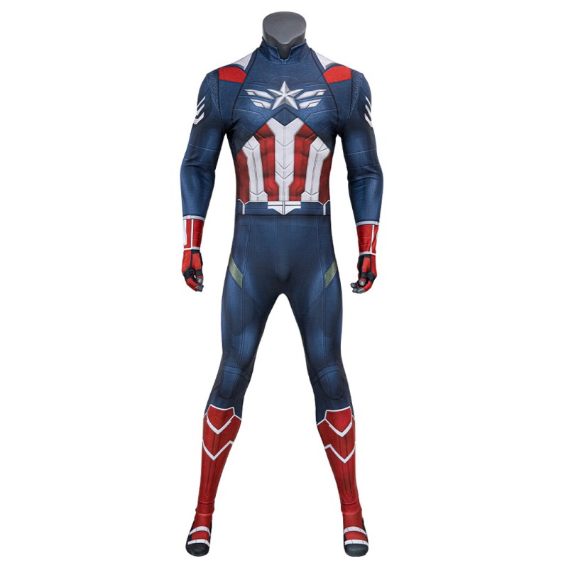 Sam Wilson Jumpsuit Captain America Brave New World Cosplay Costume Printed Suit